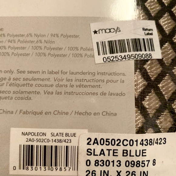 Croscill Napoleon Euro Slate Blue Pillow Shams - Picture 5 of 6